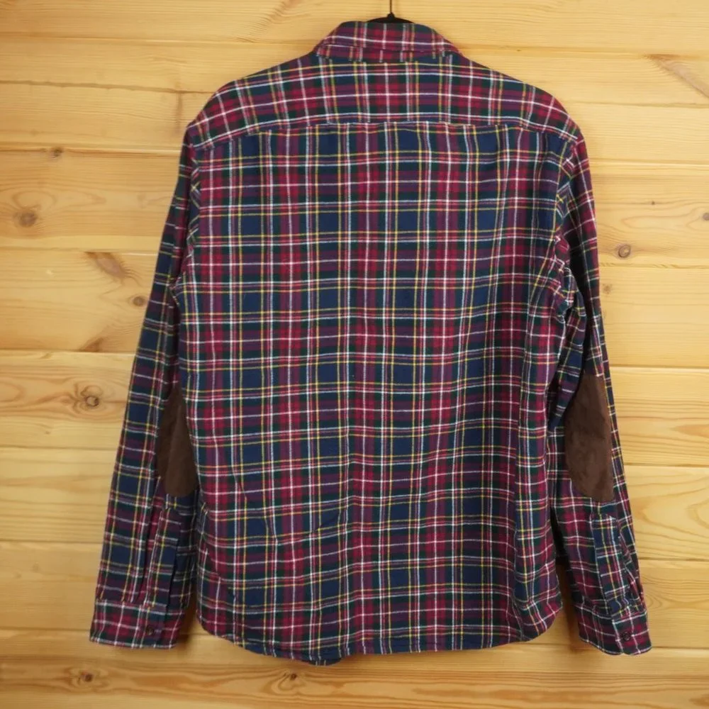 J Crew Mercantile Flex Red Blue Green Plaid Button Up Shirt Size‎ Large